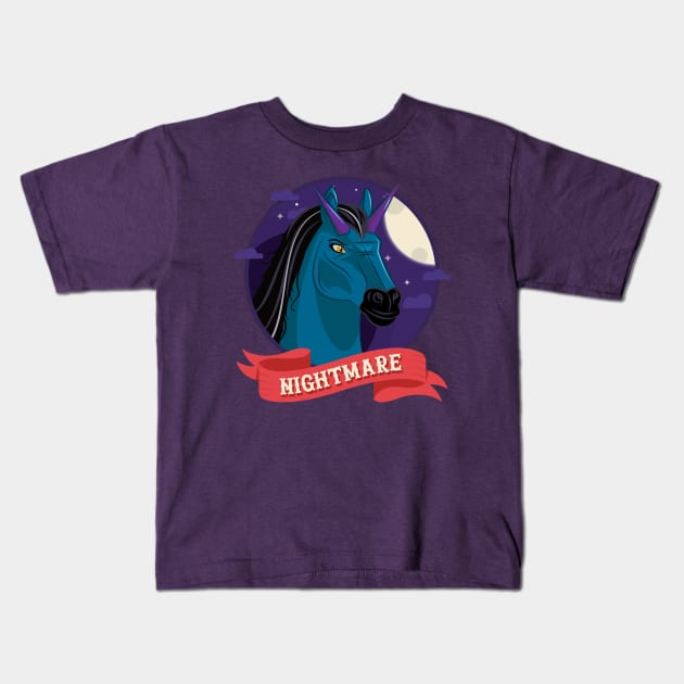 Nightmare Halloween Horse Kids T-Shirt by Hixon House